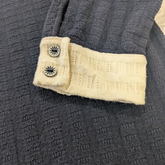 Anthropologie Pilcro Navy Cream Coastal Tunic Top  Nautical Quiet Luxury Medium - Picture 4 of 11